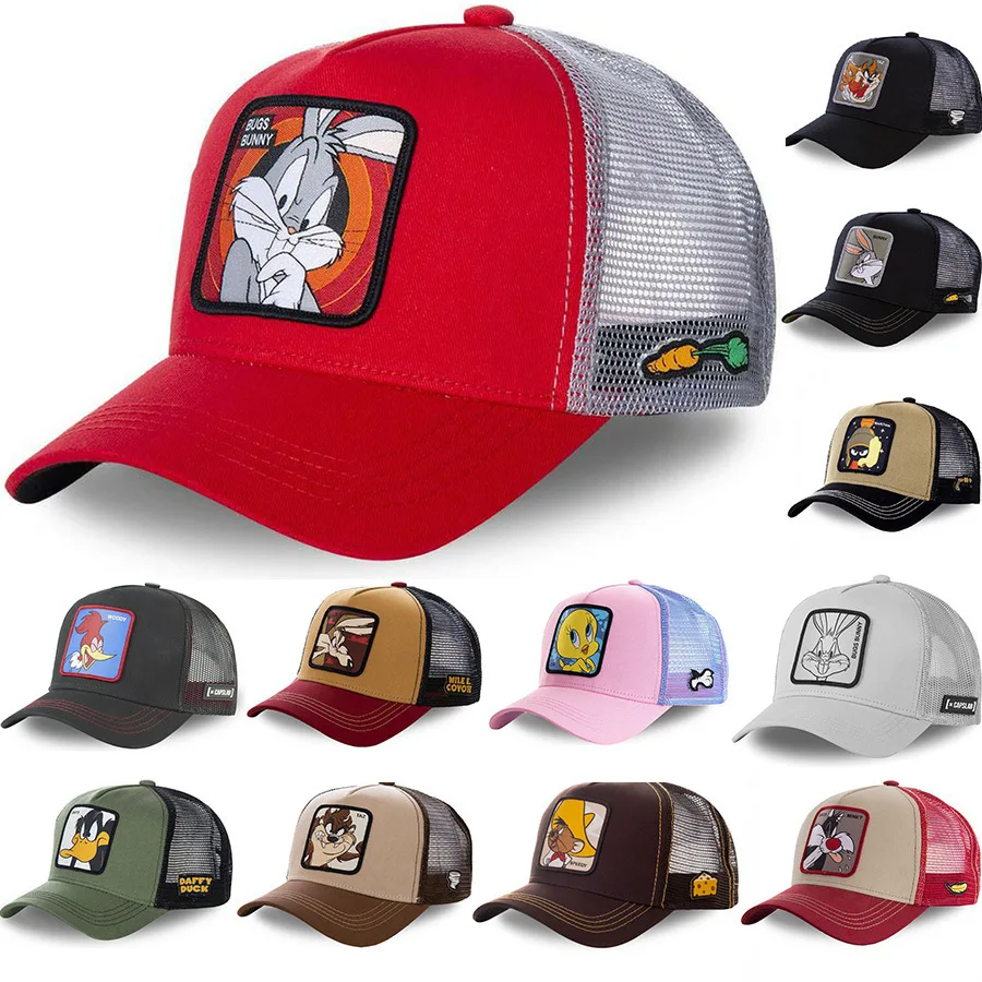 Fashion cartoon cartoon baseball cap Outdoor gauze cap Summer shade breathable net cap American Trucker cap Hip Hop