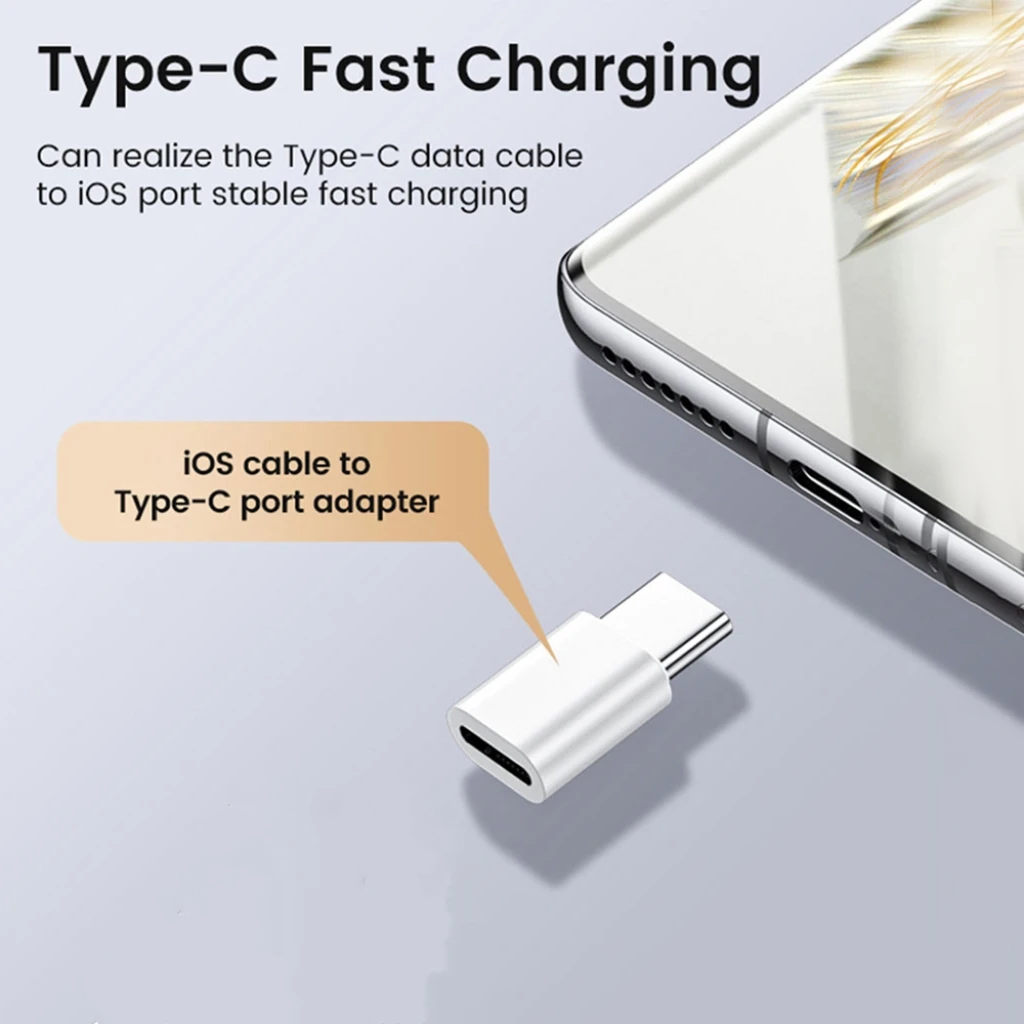 USB Type C to Lightning Adapter High Speed Data Transfer Fast Charging Lightning Female to USB C Male Converter For iPhone 15 16