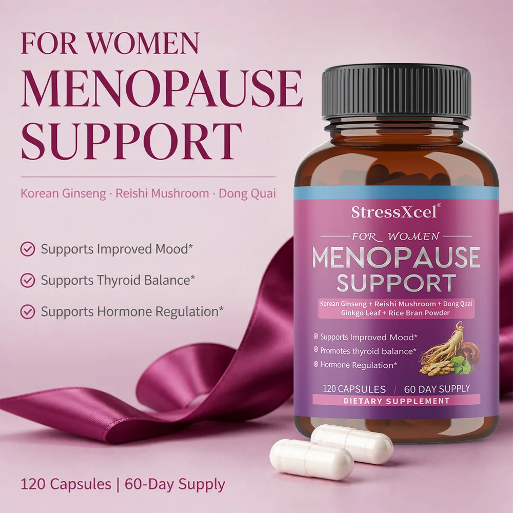 Women’s Menopause Relief Capsules, Support Hormone Balance, Hot Flashes Night Sweats Mood Metabolism Bone Gut Health