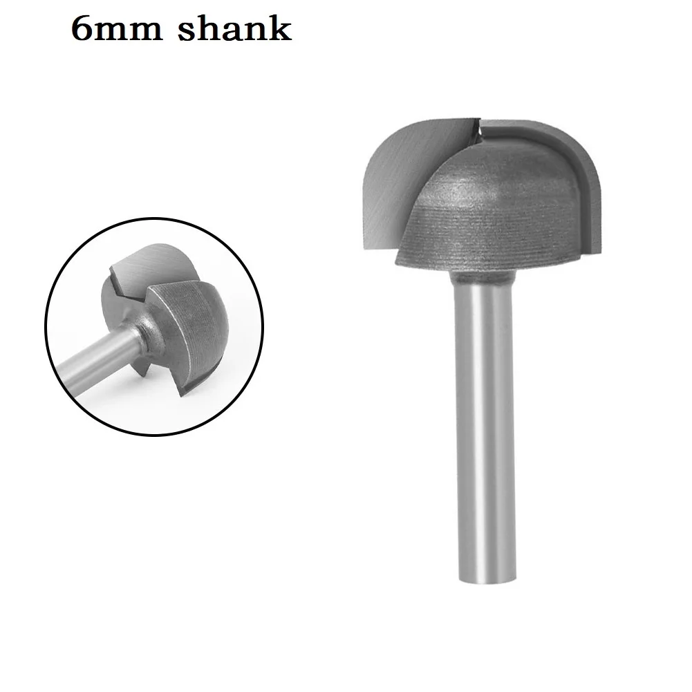 Router Bit para escultura em madeira, Shank Milling Cutter, Tigela Bandeja Router Bit Ferramentas de corte de madeira Acessórios para madeira, 6mm, 1 Pc