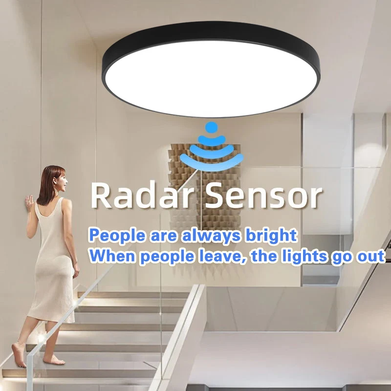 Modern LED Ceiling Light 24g Millimeter Wave Human Body Radar Motion Sensor Ceiling Light 18/24W 85-265v Entrance Balcony Corrid