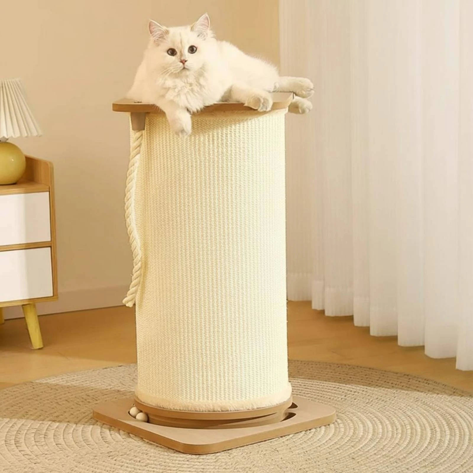 

Extra Tall Feline Scratching Post Wear-Resistant Sisal Scratch Post Vertical Feline Scratch Post Thickened Board Pet Furniture