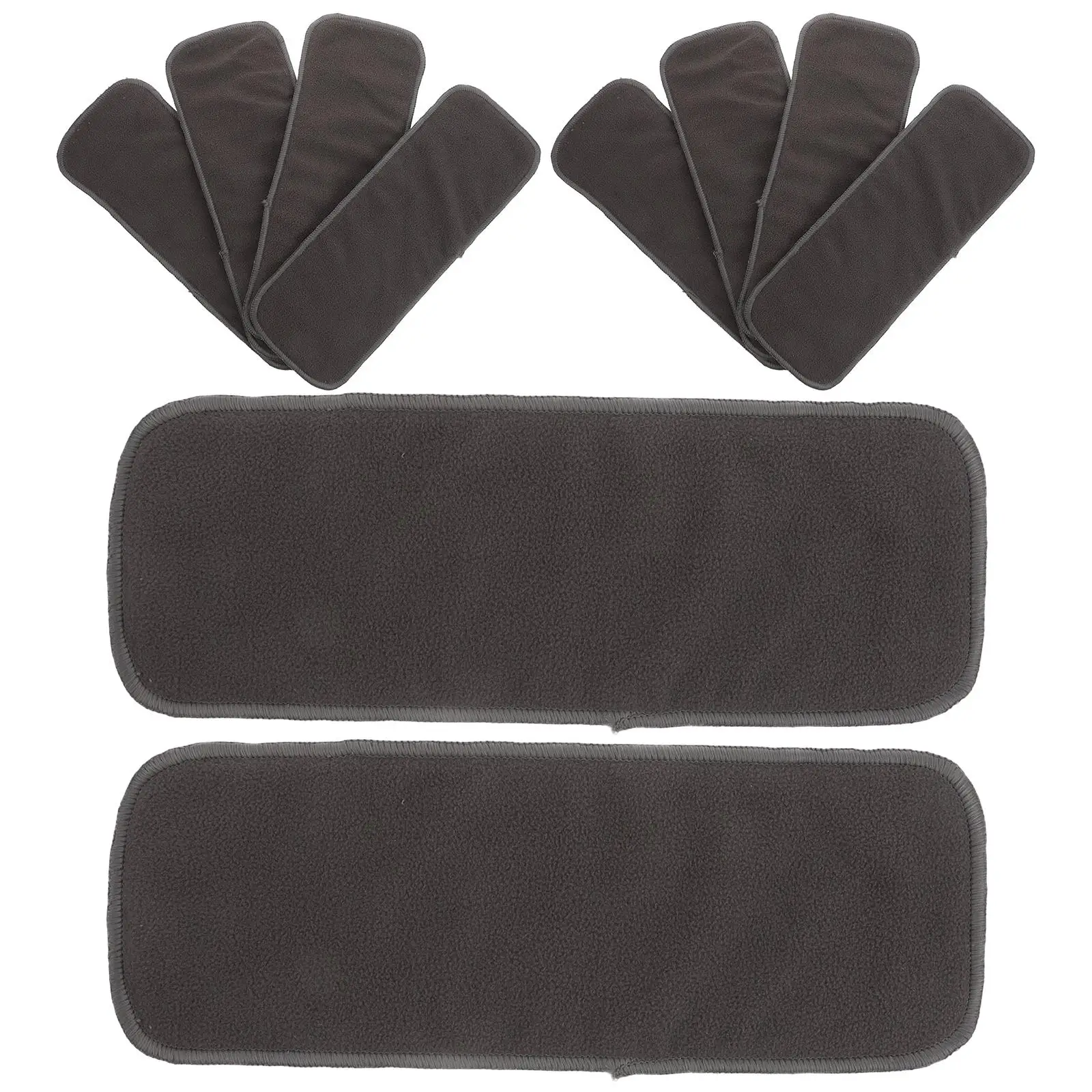 10 Pcs Washable Bamboo Charcoal Diapers Absorbent Bed Pads Newborn Liners Grey Pee Reusable Baby Diaper Pad Nursing Pads Travel