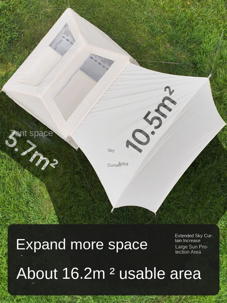 Quick Automatic Opening Inflatable Outdoor Tent, Travel Air Tent, Rainproof, One Room, Family Camping Supplies, 16.2m ², 3-5P