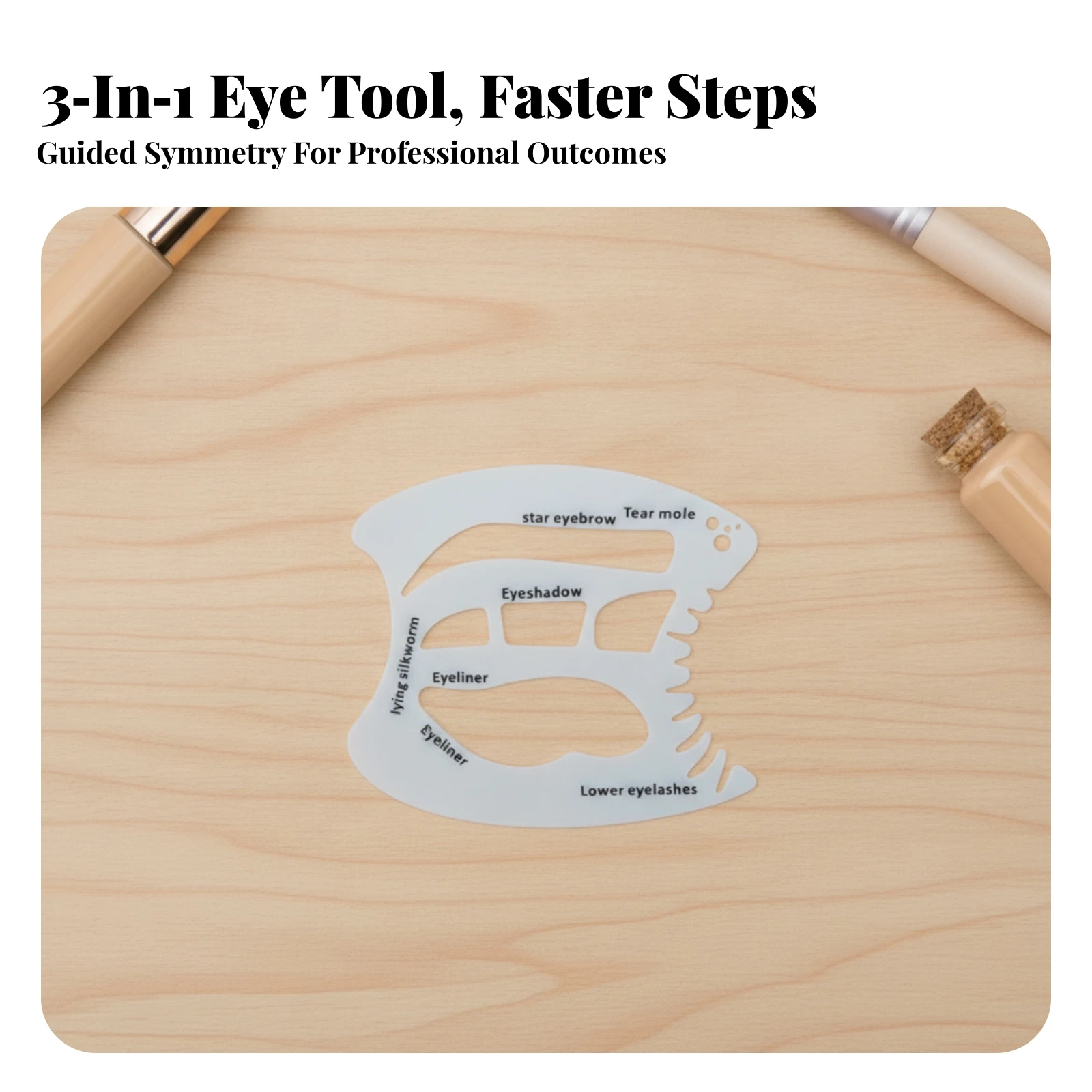 Makeup Guide Template Symmetrical Makeup Template Eyeliner Stencil Translucent Eyeshadow Stencil Easy to Apply for Beginners