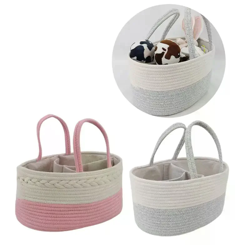 

Travel Out Portable Mommy Bag Cotton Rope Diaper Bag Handbag Baby Products Organizer Basket For Nursery Diaper Stackers