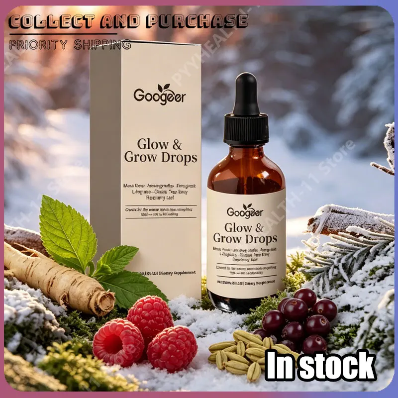 

Googeer Glow & Grow Drops for Women with Maca Ashwagandha Fenugreek Vitamin B12 Mood and Energy Hormone Balance Wellness 60 Ml
