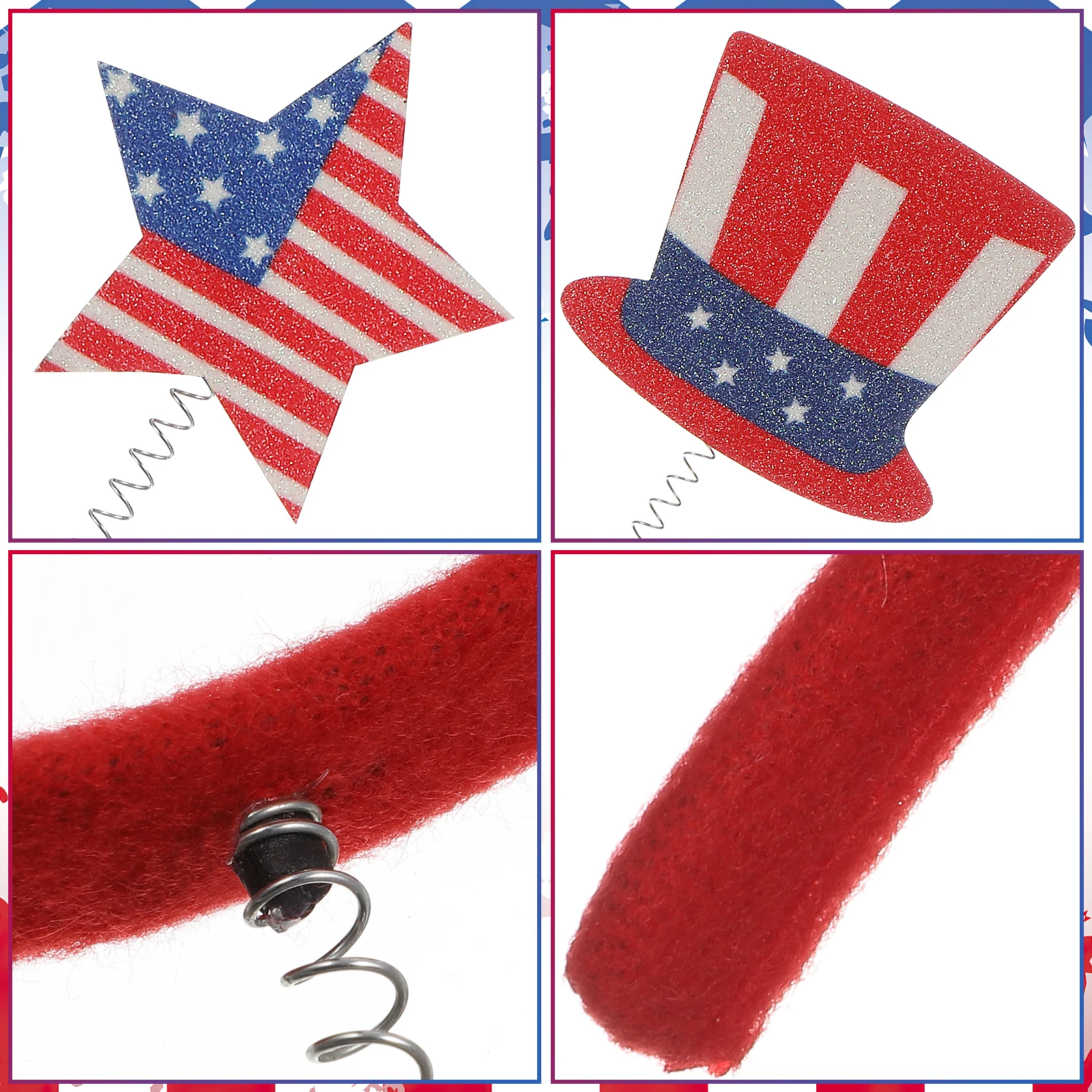 

4 шт., детские застежки для волос, повязка на голову с американским флагом, детская легкая вечеринка, праздничное украшение, аксессуар на День независимости, косплей