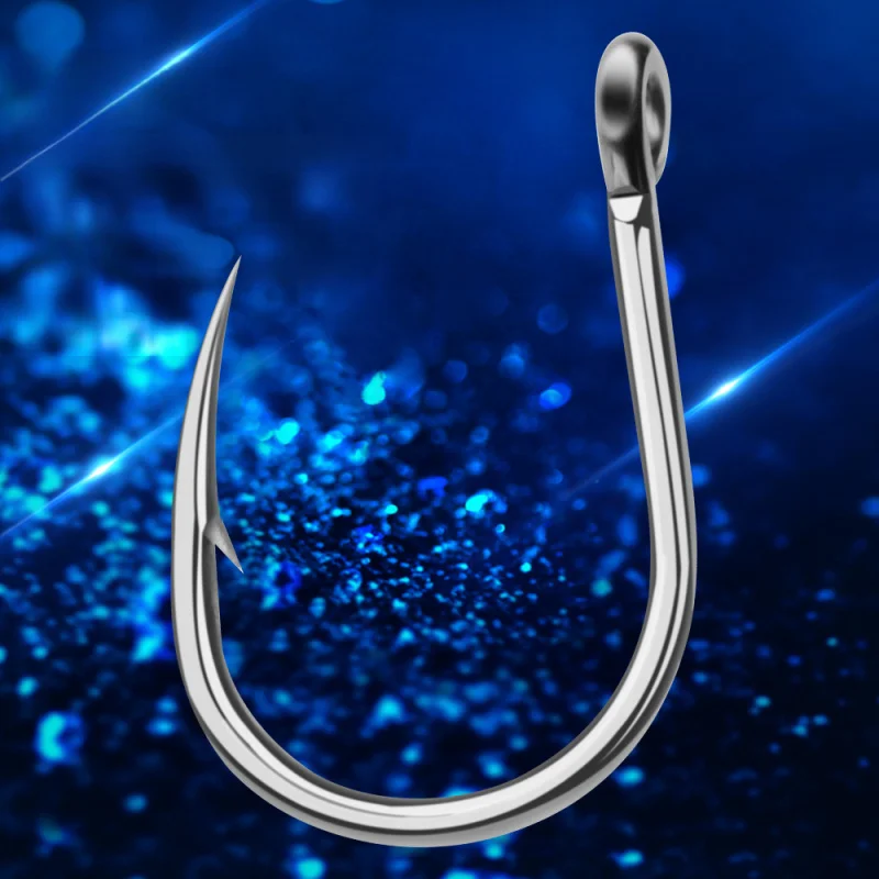 PROBEROS Stainless Steel Barbed Fishing Hooks, Corrosion Resistant, Saltwater Boat Jig Fishing Hooks With Eyelets