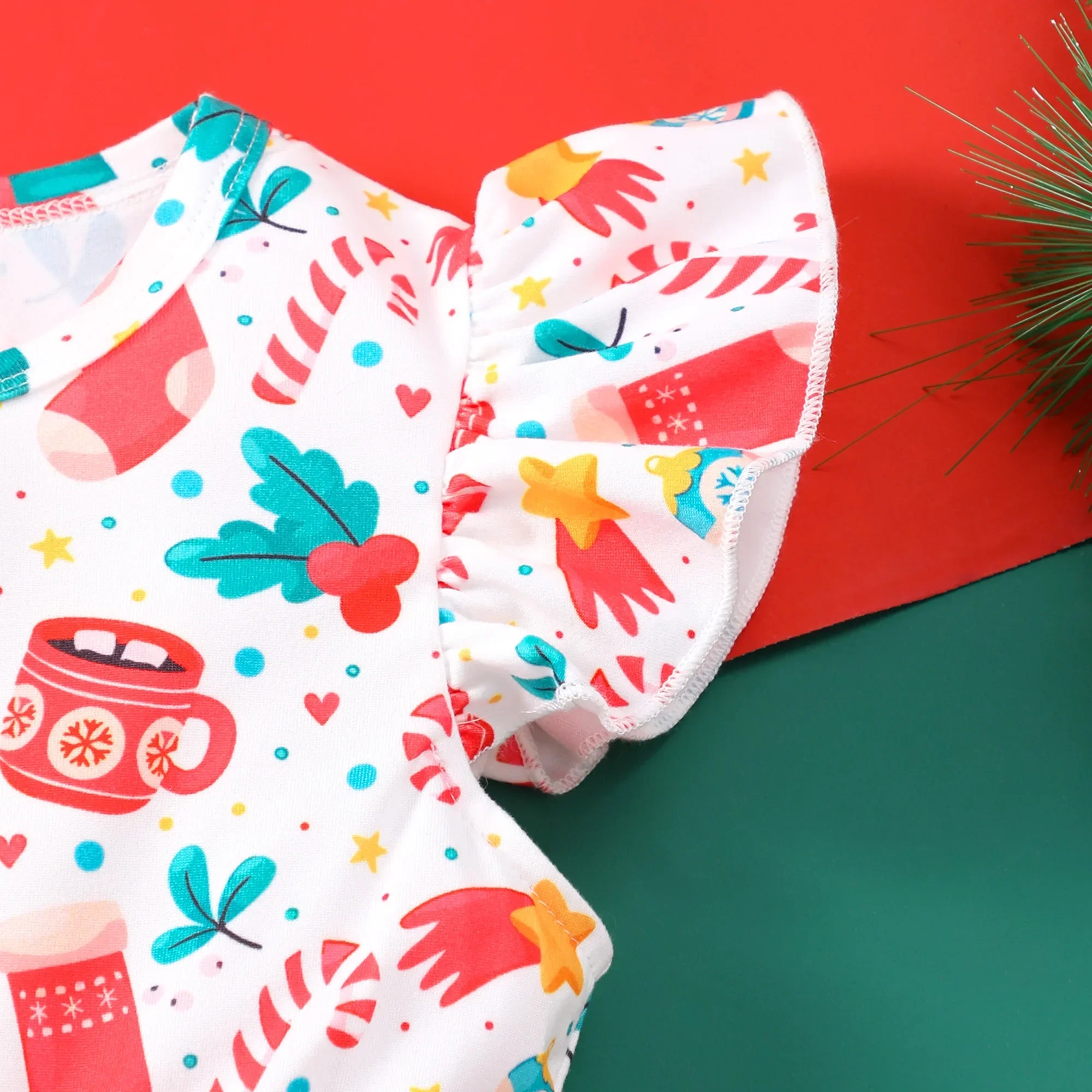 2024 Christmas Kids Girls Dress Summer Short Sleeve Bow Gauze Children Dress Casual Soft Ventilate Sweet Girls Clothing 2-7Y