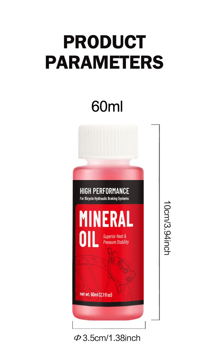 Mineralöl für Fahrradbremsen, 60 ml/2,1 oz, ideal für Shimano- und Tektro-Hydraulikbremssysteme, Mountainbike-Zubehör – Detail 8