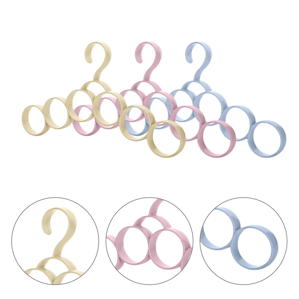 

3Pcs Household Coat Hangers Storage Solution Six Circle Design for Closet Ties Belts Scarves Practical Home Accessory