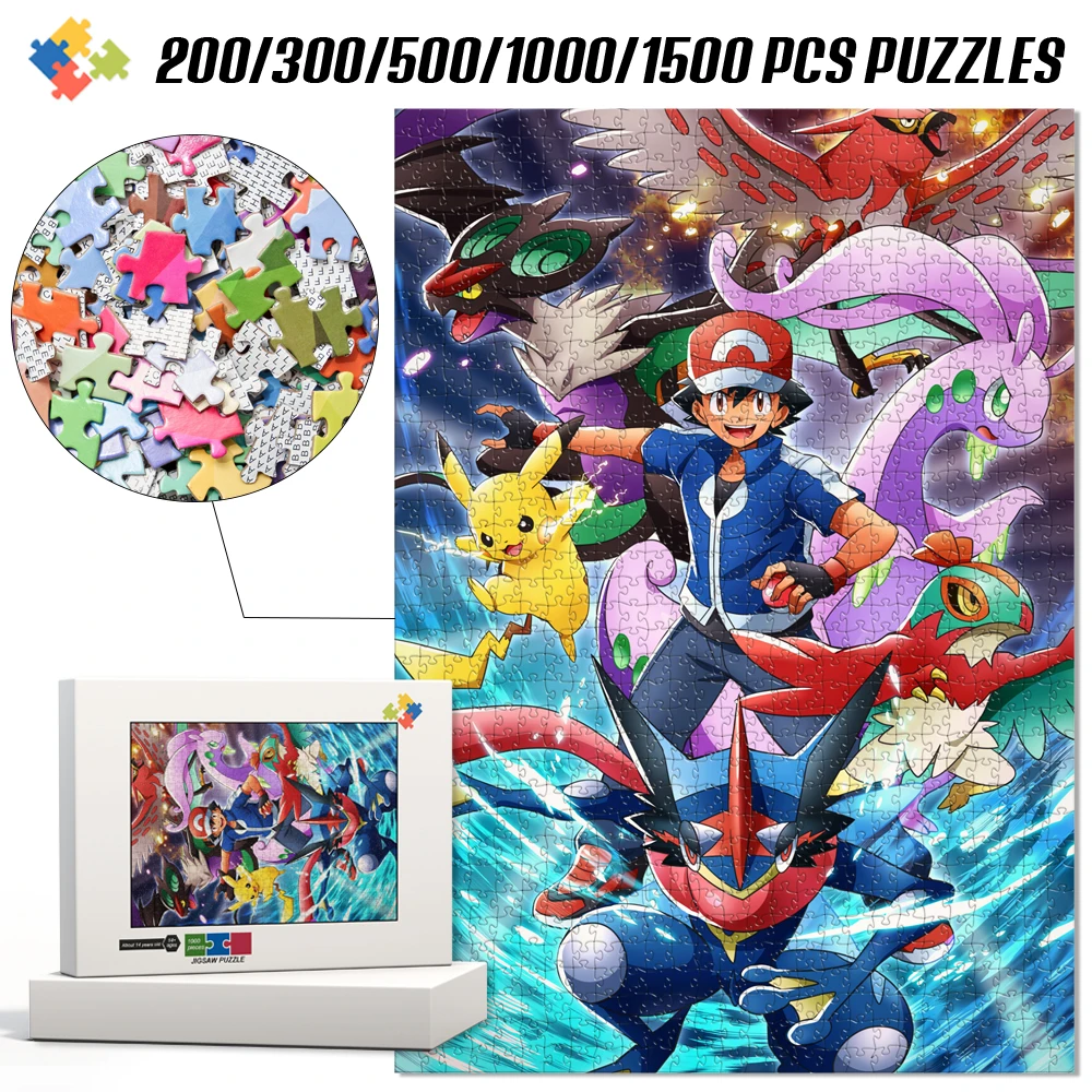 Pokemon Ash Collectible Jigsaw Puzzles Family Interactive Game Creative Educational Toys Perfect Birthday Holiday Gift for Kids