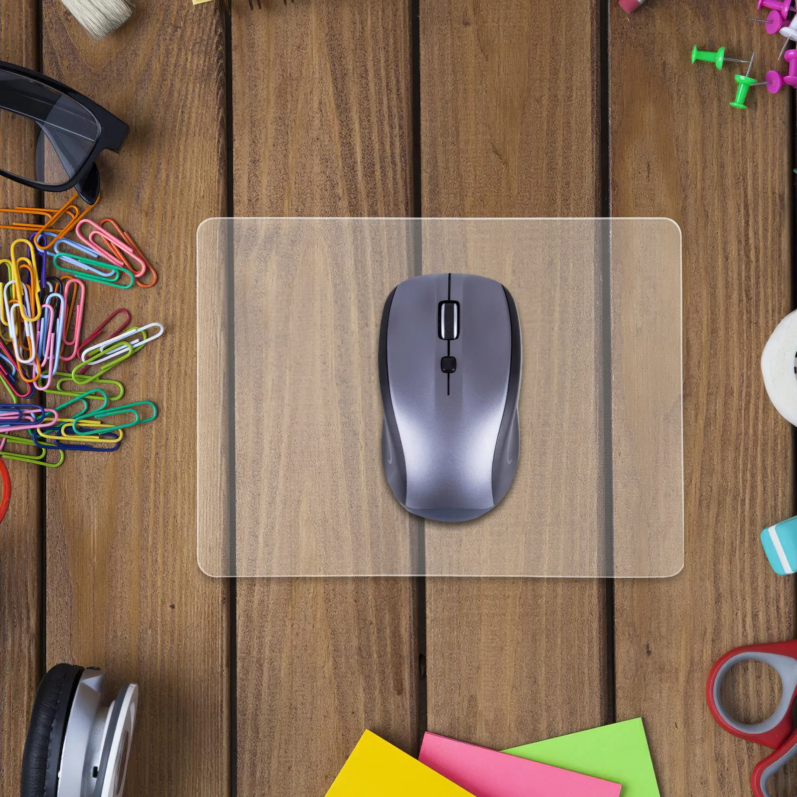 Transparent Glass Mouse Pad 200x250mm Gaming Desk Mat Clear Mousepad Office Accessories Desktop Workstation Transparent Desk Mat