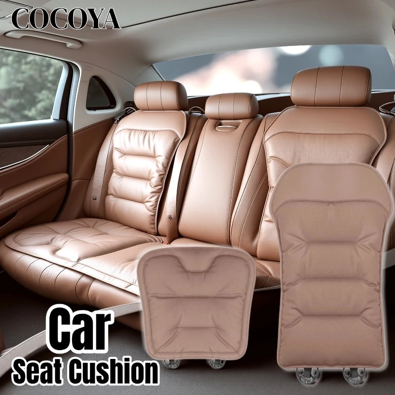 Car Seat Cushion Breathable Leather Single Piece Thickened Anti-slip Perforated Leather Front and Rear Seat Cushions Backrest