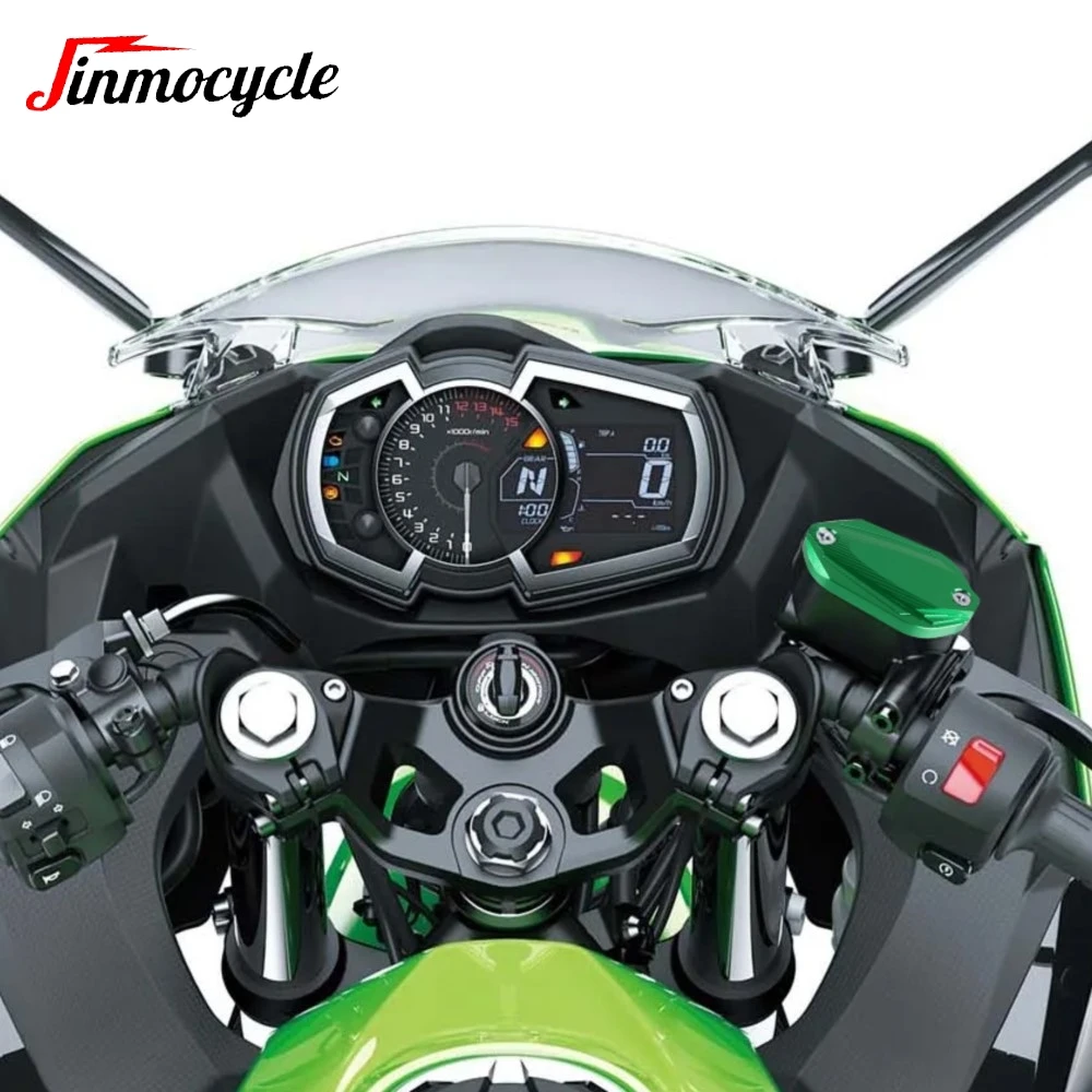 

For Kawasaki Z400 NINJA 400 2018 2019 2020 2021 2022 Ninja 400 Z-400 Motorcycle Front Rear Brake Fluid Reservoir Cap Cover Z 400