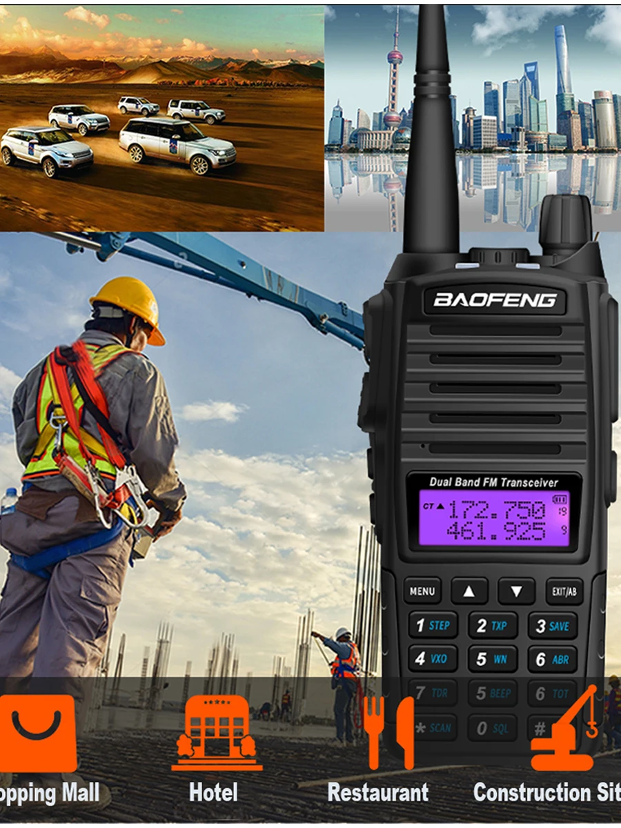 Portable FM Radios Baofeng UV-82 Walkie Talkie UV 82 CB Ham Vhf Uhf UV82 U/V Two-way Communication Transceiver