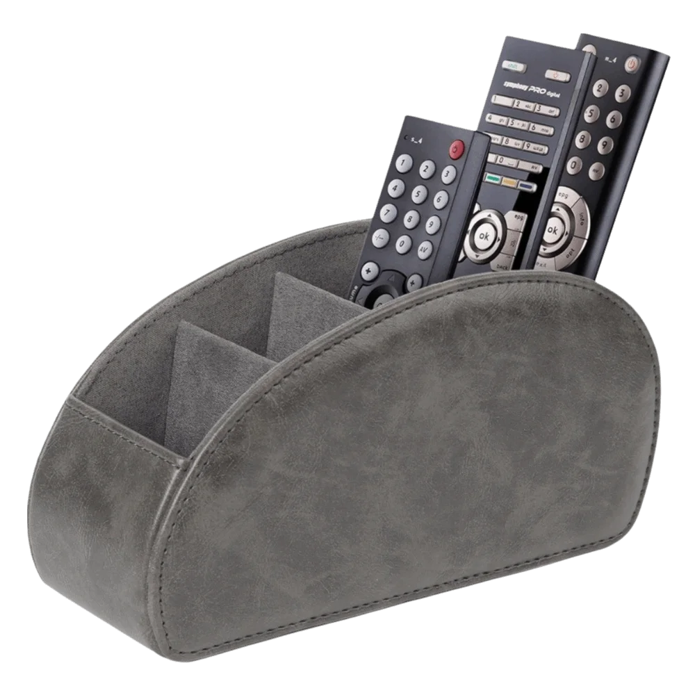 PU Leather Remote Control Holder Universal Modern Remote Control Box Multi-Device Multifunctional Remote Control Organizer