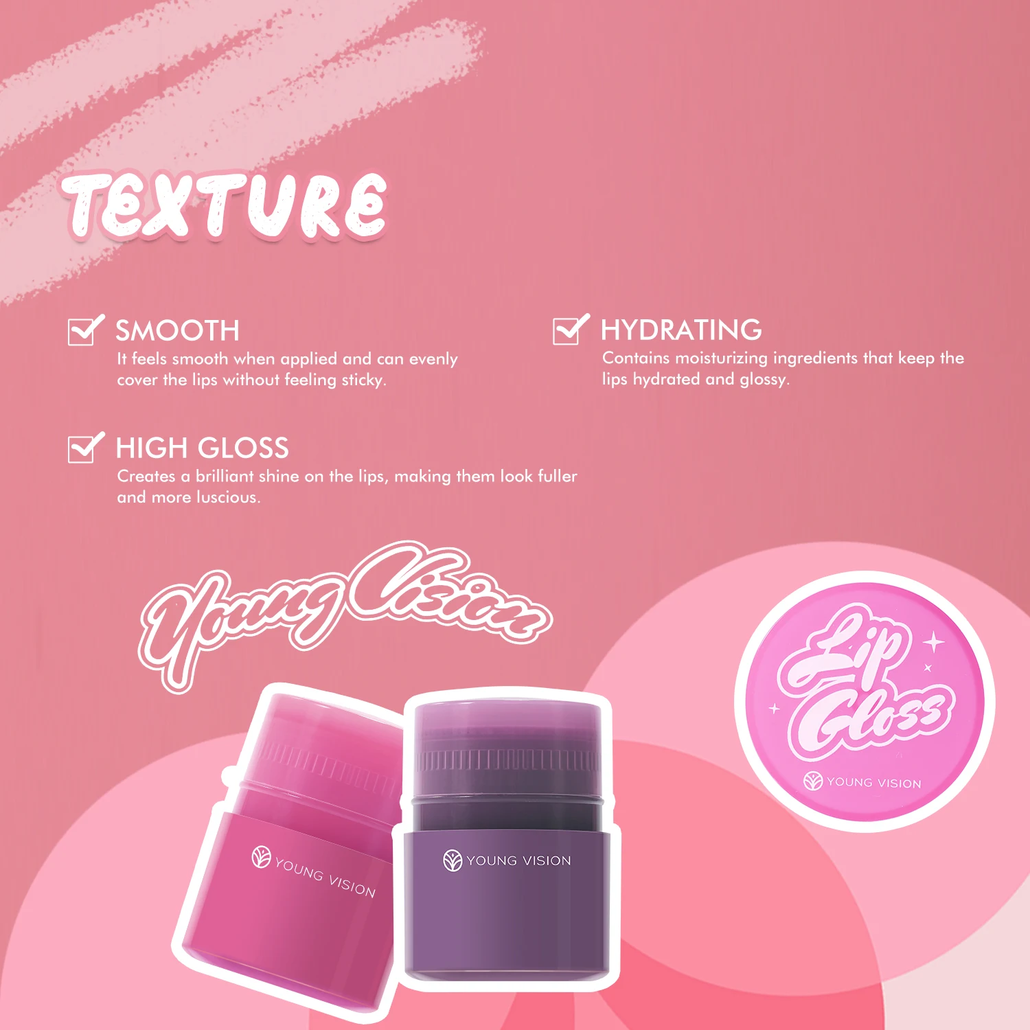 Moisturizing Hydrating Jelly like Lip Balm Lightweight Solid Lip Gloss Peach Toned Clear Lip Primer Essential Makeup Item