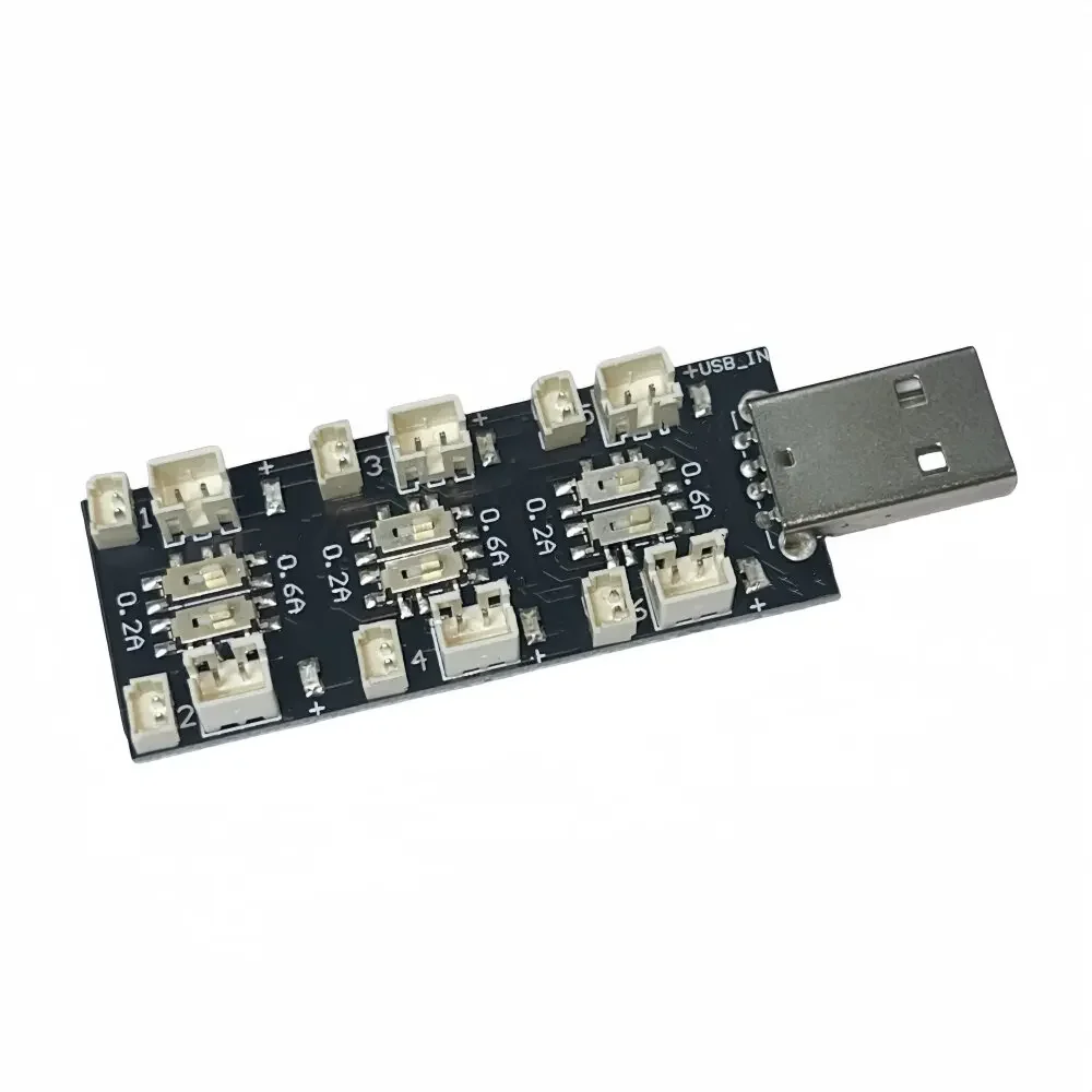 1S lithium battery charger 3.7V/3.8V parallel charging board 6-way USB aeromodelling 4.2V/4.35V six-channel
