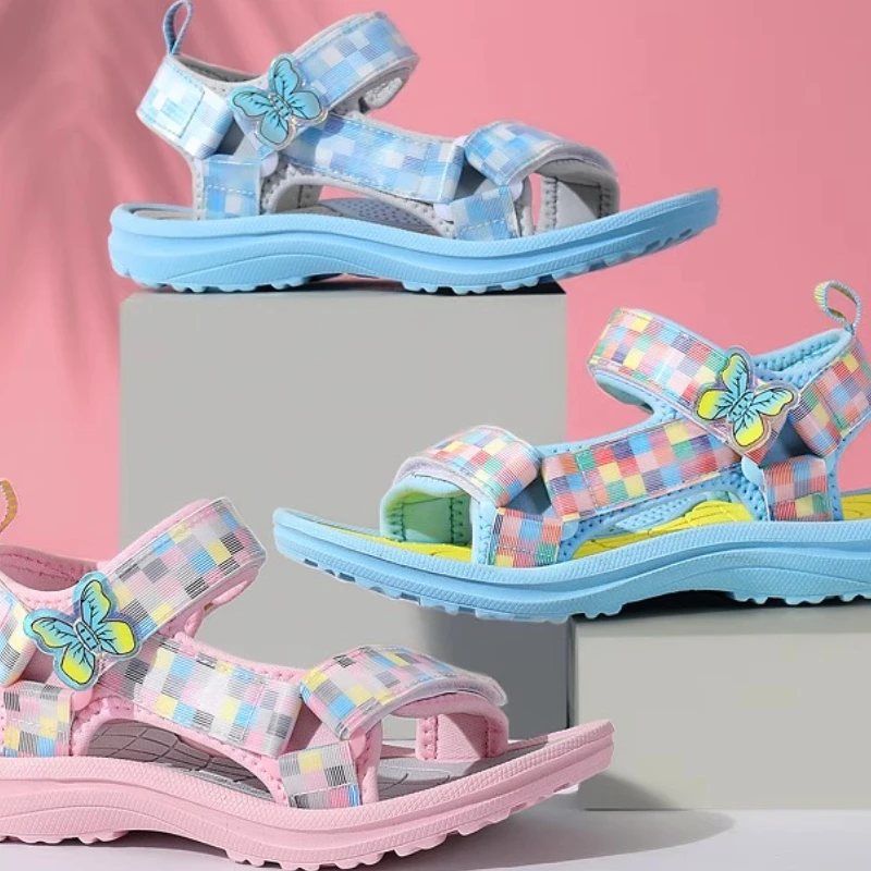 

БосоножкиFashion Girl Shoes Summer New Kids Sandals Soft Soled Women's Sandals Anti Slip Child Beach Shoes Simple Girls Sandals