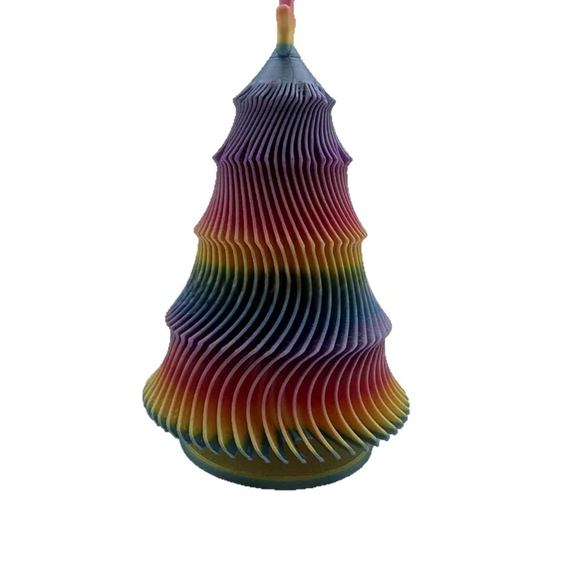 Decompression Rotating Ripple Star Top Christmas Tree Toys 3d Printed Rotatable Decompression Toy For Kids Adults