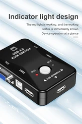 Conmutador KVM USB con selección de vídeo VGA SVGA
