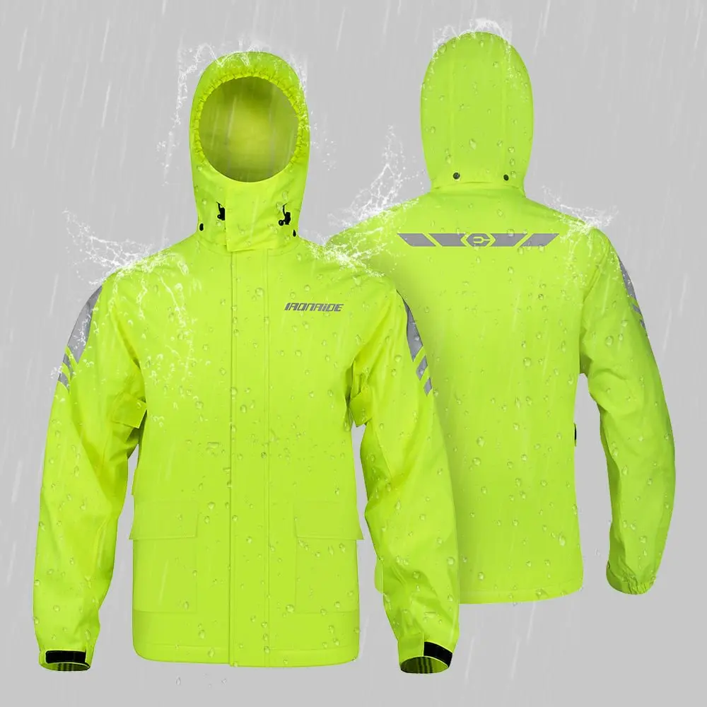 

Мужская водонепроницаемая мотоциклетная куртка с капюшоном и рукавами, ночное отражение, плащ для езды на мотоцикле, дождевик, мотоциклетный плащ