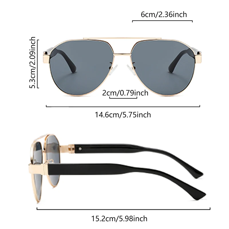 KAMMPT Women Fashion Oversize Decor Hiking Shades Vintage Male Square Sun Glasses Luxury Brand Design Pilot Gradient Sunglasses