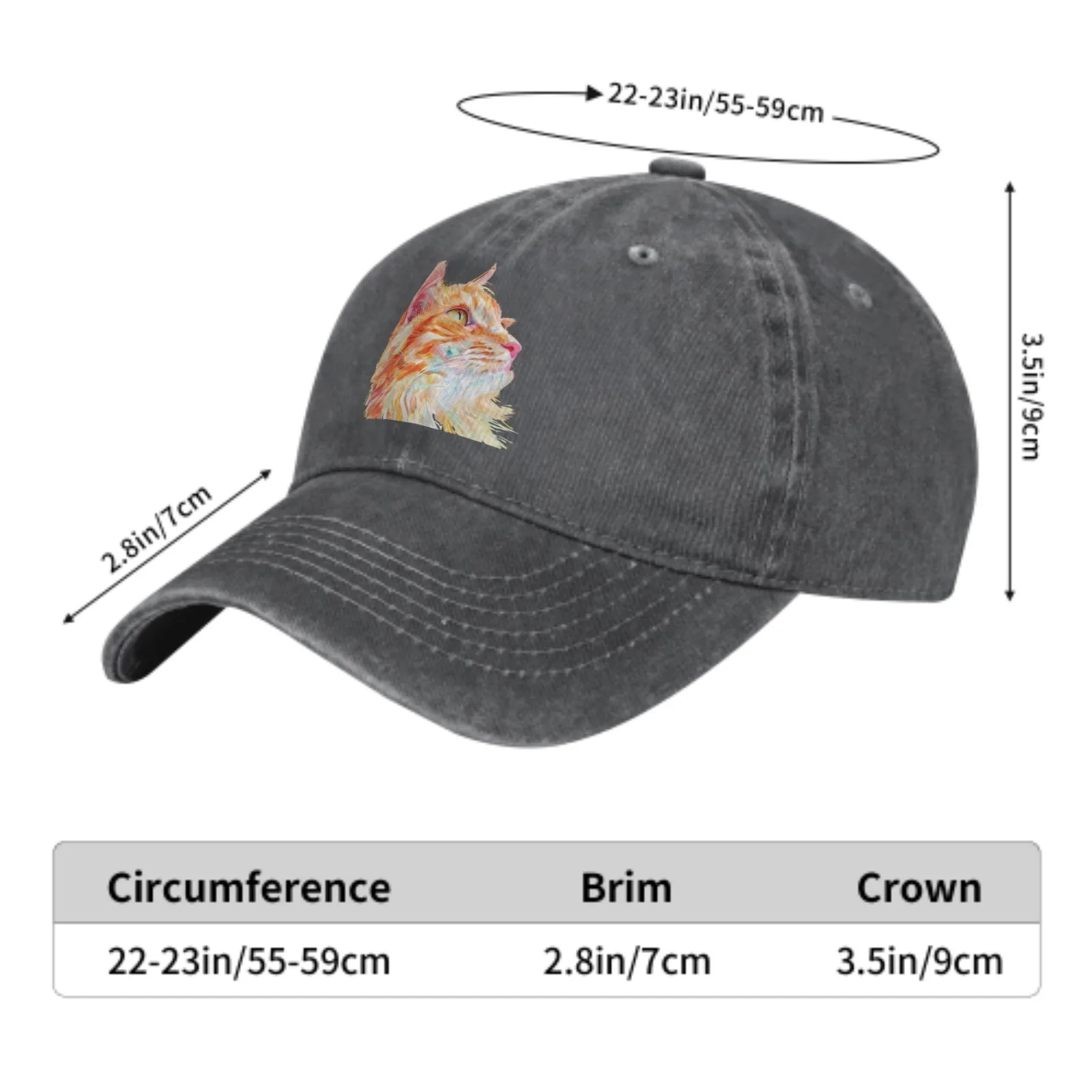 Kleurrijke Kat Denim Baseball Caps Voor Mannen Vrouwen Verstelbare Mode Casual Trucker Hoeden Voor Outdoor Visactiviteiten