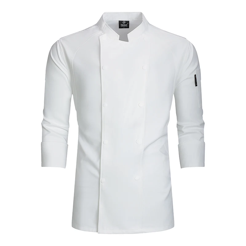 Professionelles Küchenkostüm, Designer-Kochuniform, Mantel, Hotelkostüm, Restaurant, Bäckerei, Kochjacke, lange Ärmel, Winter und Herbst