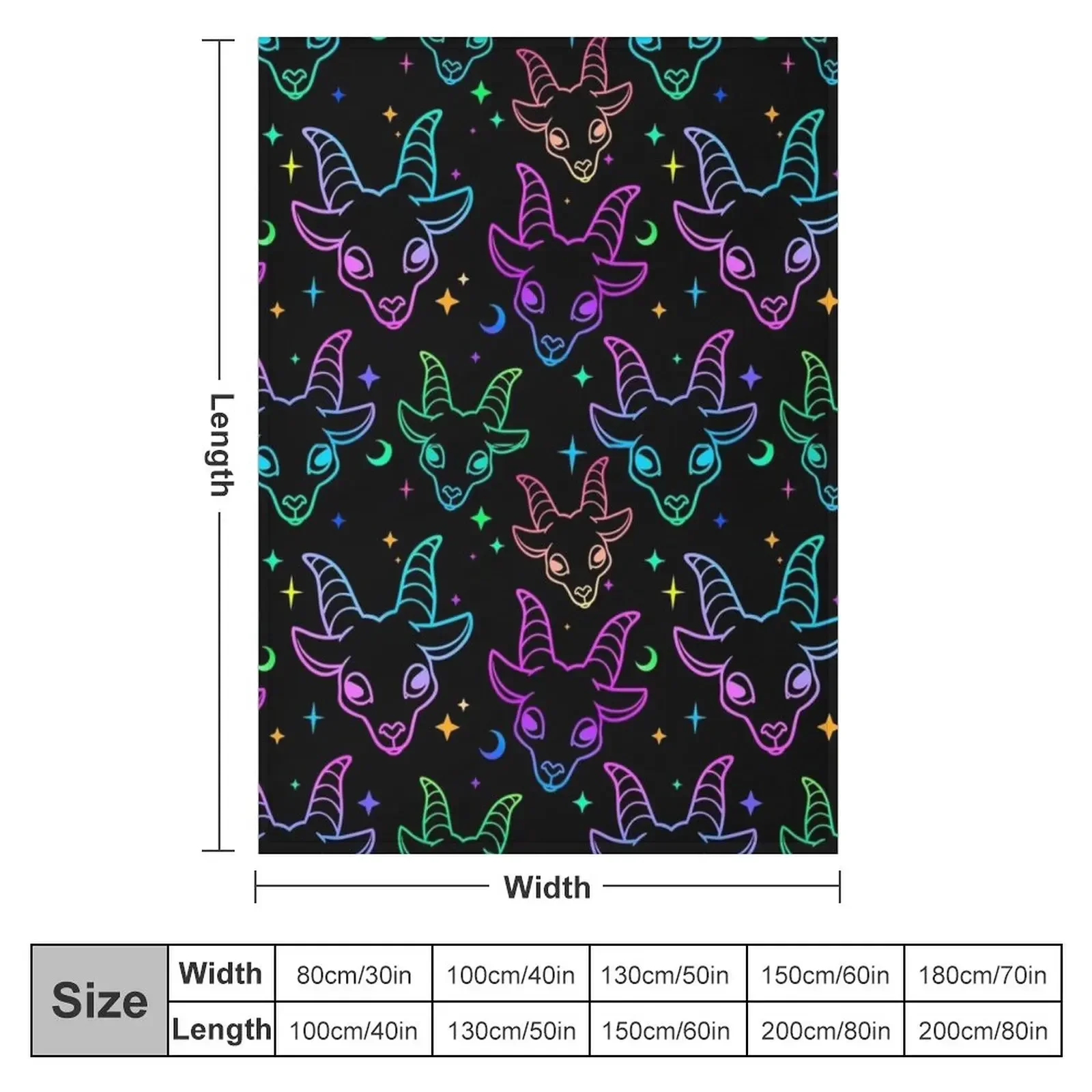 Little Baphomet/Pastel Goth /Kawaii Pastel /Creepy Cute/ /Black and Pink/ Skulls and Bats Throw Blanket Winter beds Blankets