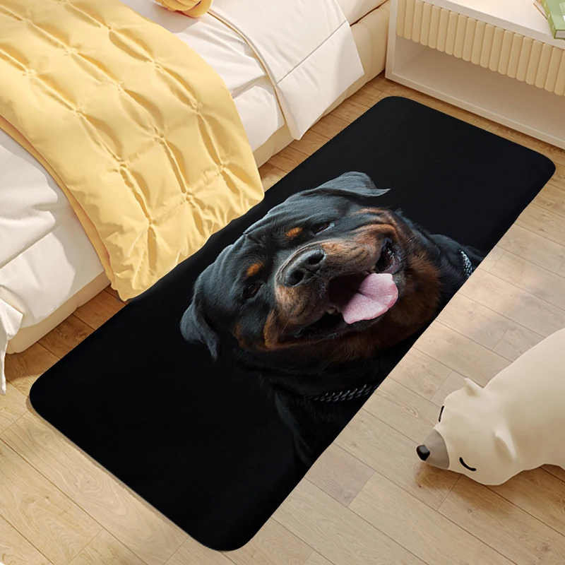 Digital Print Rottweiler Dog Bathroom Foot Mat Washable Non-slip Kitchen Living Room Bedroom Rug Carpet Entrance of House