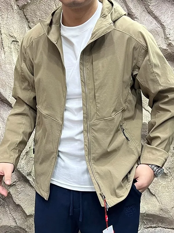 Lightweight Men's Hooded Jacket Wild Hermit Series Outdoor Breathable Windproof Water-resistant Spring Business Casual Jacket