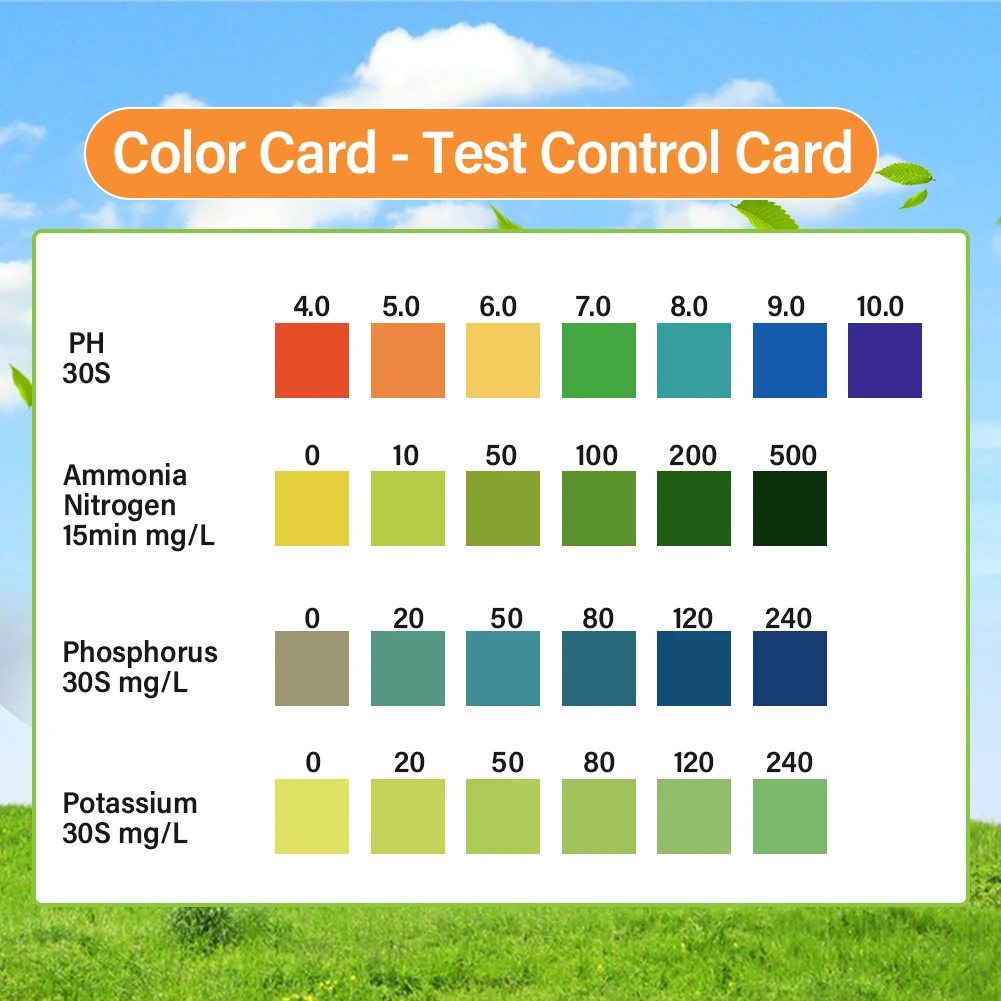 업그레이드된 4 in 1 토양 테스트 키트 액체 PH NPK 토양 측정기 질소 인 칼륨 토양 테스트 감지기 정원 농장 7 병