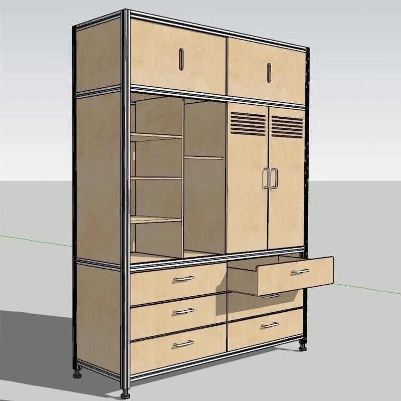 

Ocean Panel Bedroom Coat Cabinet Drawer Storage Locker Home Living Room Against Wall Birch Locker Multifunctional