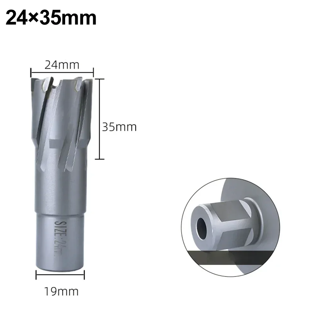 1pc Hollow Magnetic Drill Bit Three-blade Hole Reaming Drill Bit 35/50mm Double-sided Cutting Precise Drilling For Metalworking