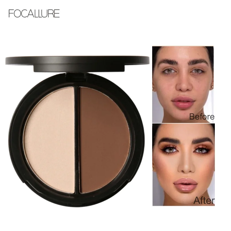 FOCALLURE Highlighter Contour Palette Matte Shimmer Face Shading Powder Natural Bronzer Illuminator Makeup Palette Cosmetics