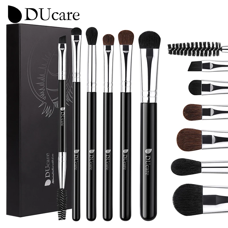 DUcare Eyeshadow Makeup Brush 6-7Pcs Makeup Tools Powder Foundation Eyeshadow Eyebrow Synthetic Pony Hair Women Makeup Brush Set