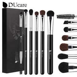 DUcare-brocha de maquillaje para mujer, 6-7 piezas, herramientas de maquillaje, base en polvo, sombra de ojos, cejas, pelo de poni sintético