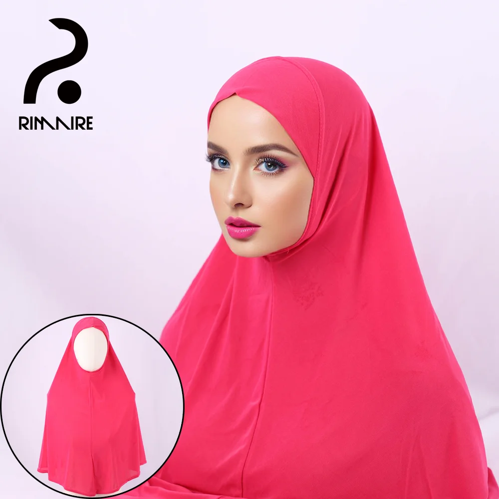 

RIMAIRE Crystal Hemp Jersy Fashionable Muslim Inner Hijab for Women Elastic and Comfortable Hijabs Islam Plain Turban Clothing