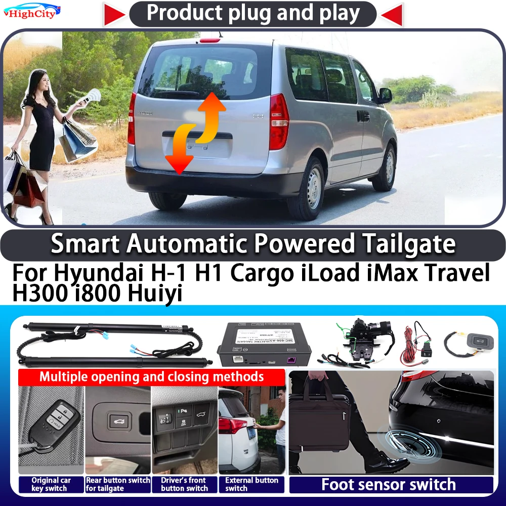 For Hyundai H-1 H1 Cargo iLoad iMax Travel H300 i800 Huiyi OEM Smart Automatic Powered Tailgate Key Control Close Power Tailgate