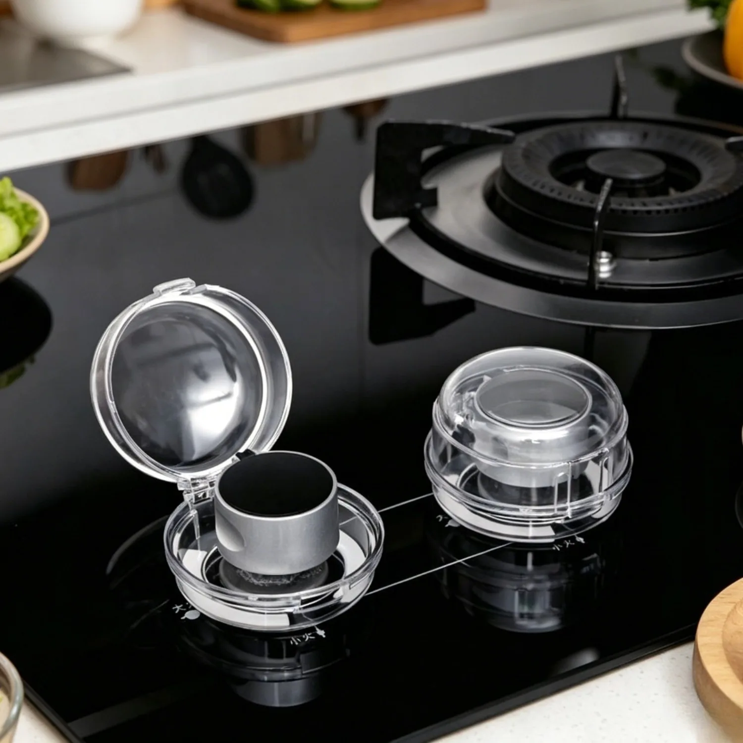 Universal Gas Stove Knob Safety Cover with Anti-Touch Safety Lock Design to Effectively Prevent Accidental Ignition