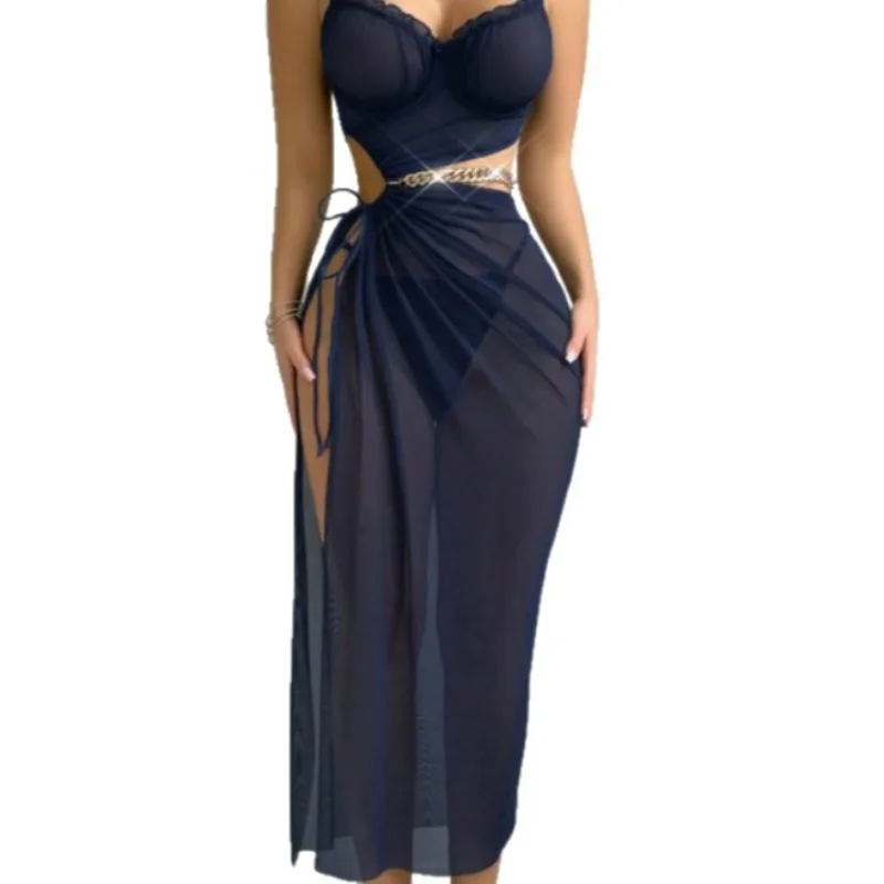 Sexy Women's Two-piece Off-the-shoulder Beach Vacation Hot Spring Swimsuit  Plus Size Long Nightgown Night Gown for Women
