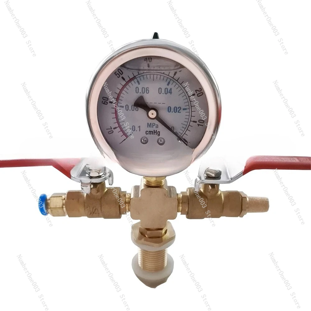 

Vacuum Defoaming Tank Pressure Gauge Silicone Oil Gauge Set With Valve -0.1Mpa Negative Pressure Gauge 8MM/10MM/7/16-20UNF