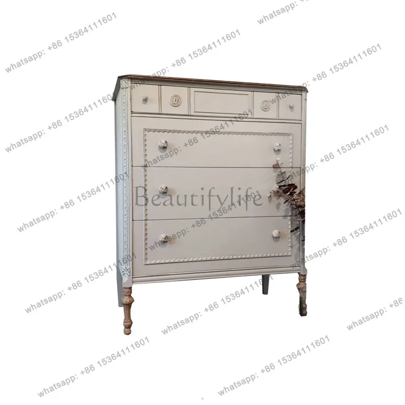 

Французский ретро-шкаф из массива дерева для гостиной, европейский резной старинный туалетный столик-тумба