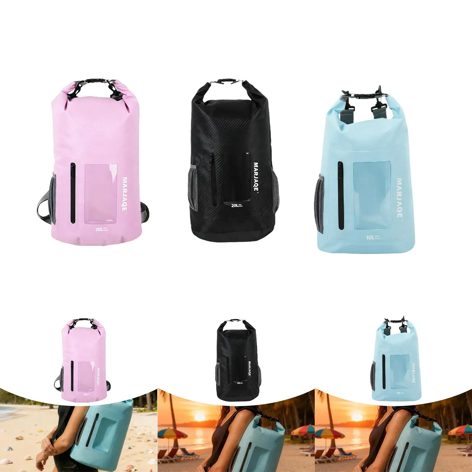 Dry Bag Lightweight Large Capacity Roll Top Versatile Water Resistant Dry Storage Backpack for Camping Fishing Swimming Beach