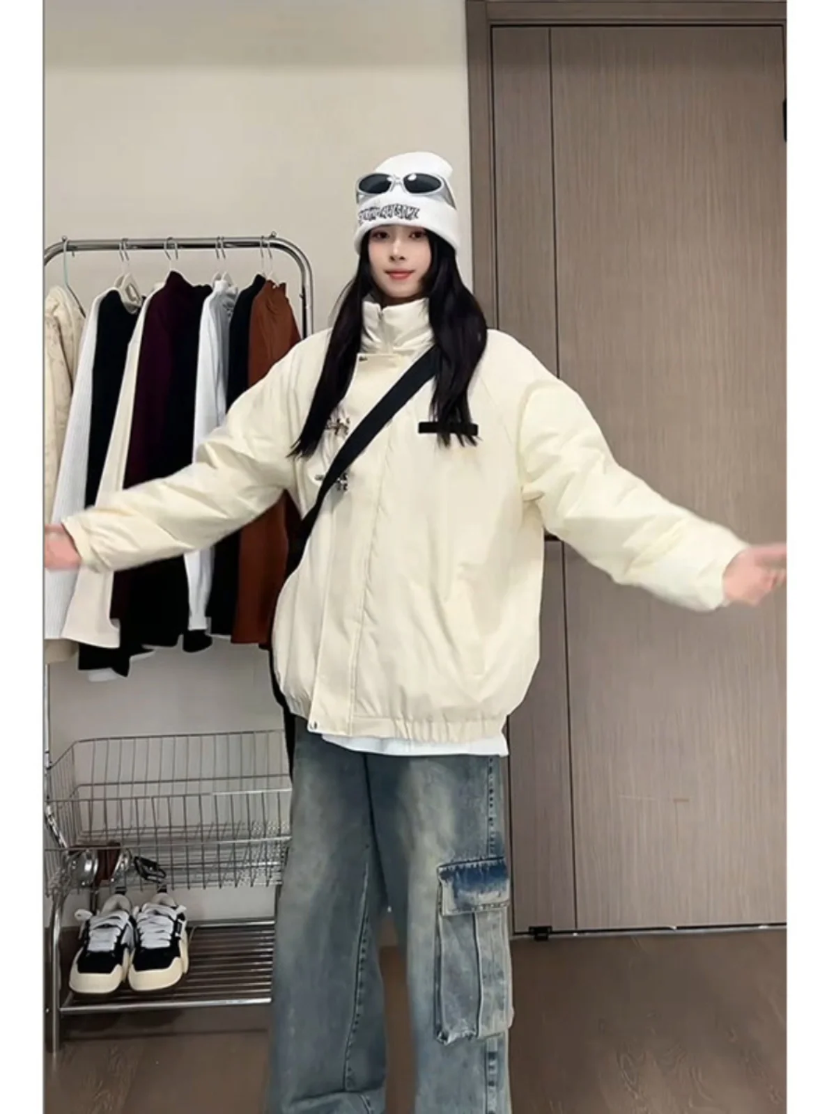 

American Sle Pilot Jaet Cotton Coat Men Autumn Winter New Chinese Sle National Trend Cotton Jaet Stand Collar Outdoor...