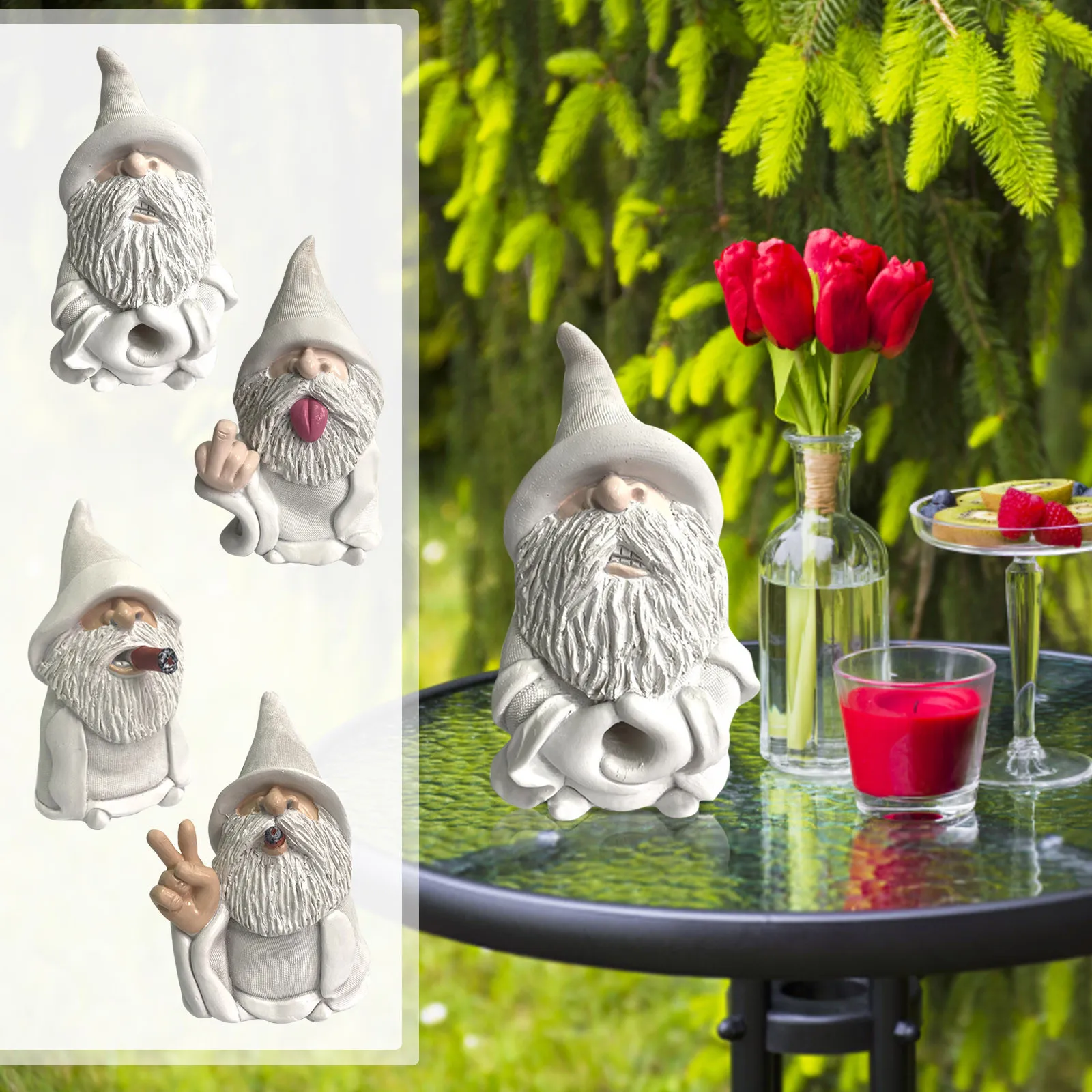 Funny Garden Gnomes Outdoor Statues Dwarf Sculpture Decoration For Patio Outside Yard Decor Housewarming Funny Gifts