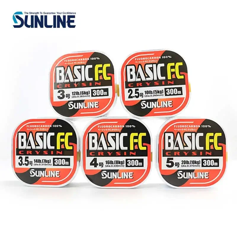 100% Original SUNLINE BASIC FC 225M/300M Transparent Color Carbon Fiber Fishing Line